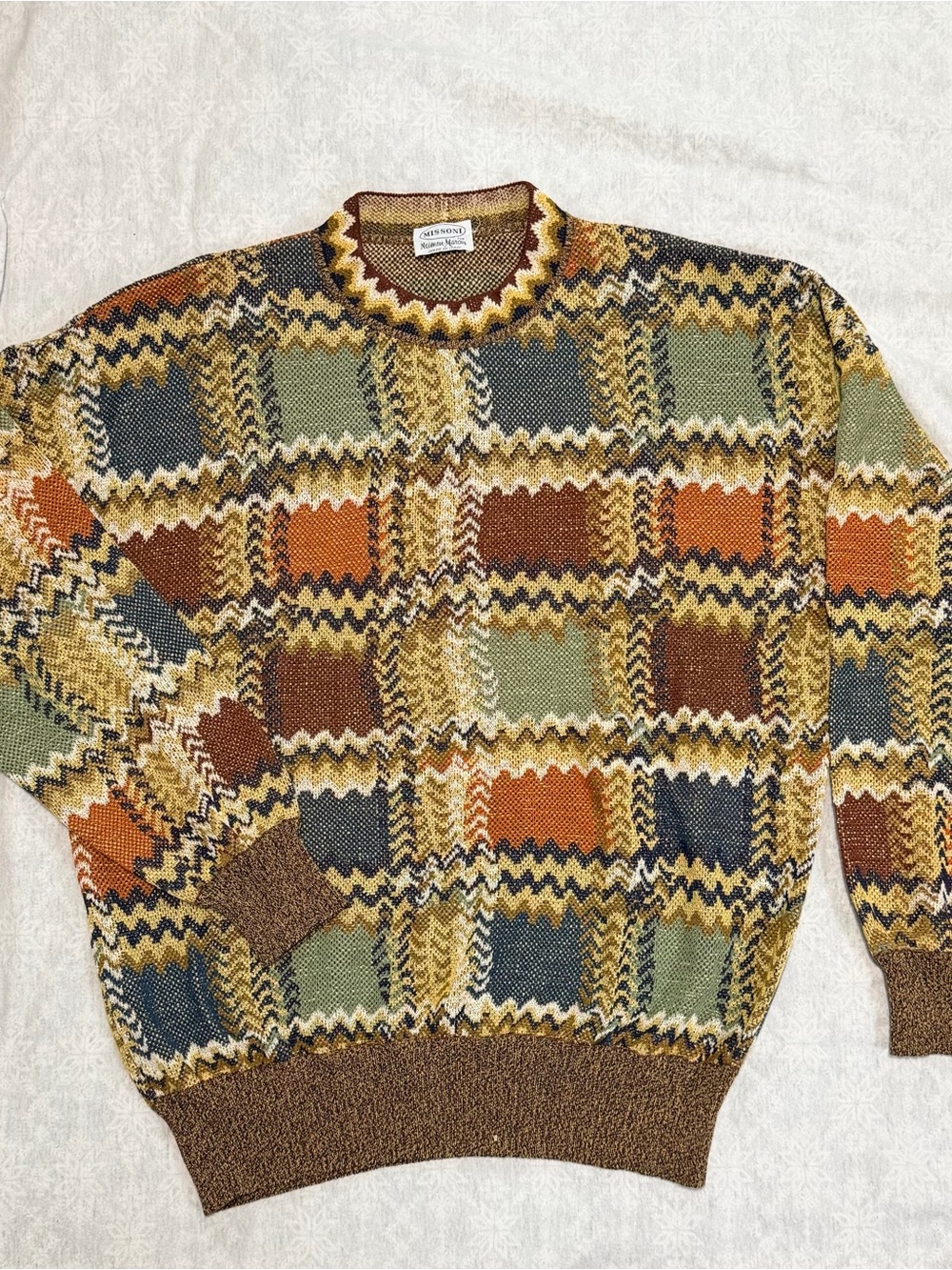 Vintage Missoni for Neiman Marcus Men’s Sweater Size 54 XL Made in Italy Zig Zag